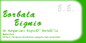 borbala bignio business card